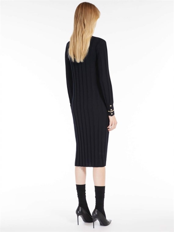 Max Mara Studio Leccio Strikkjole, Sort 
